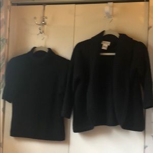 Petite S, Talbot 2 pc. Black sweater set.